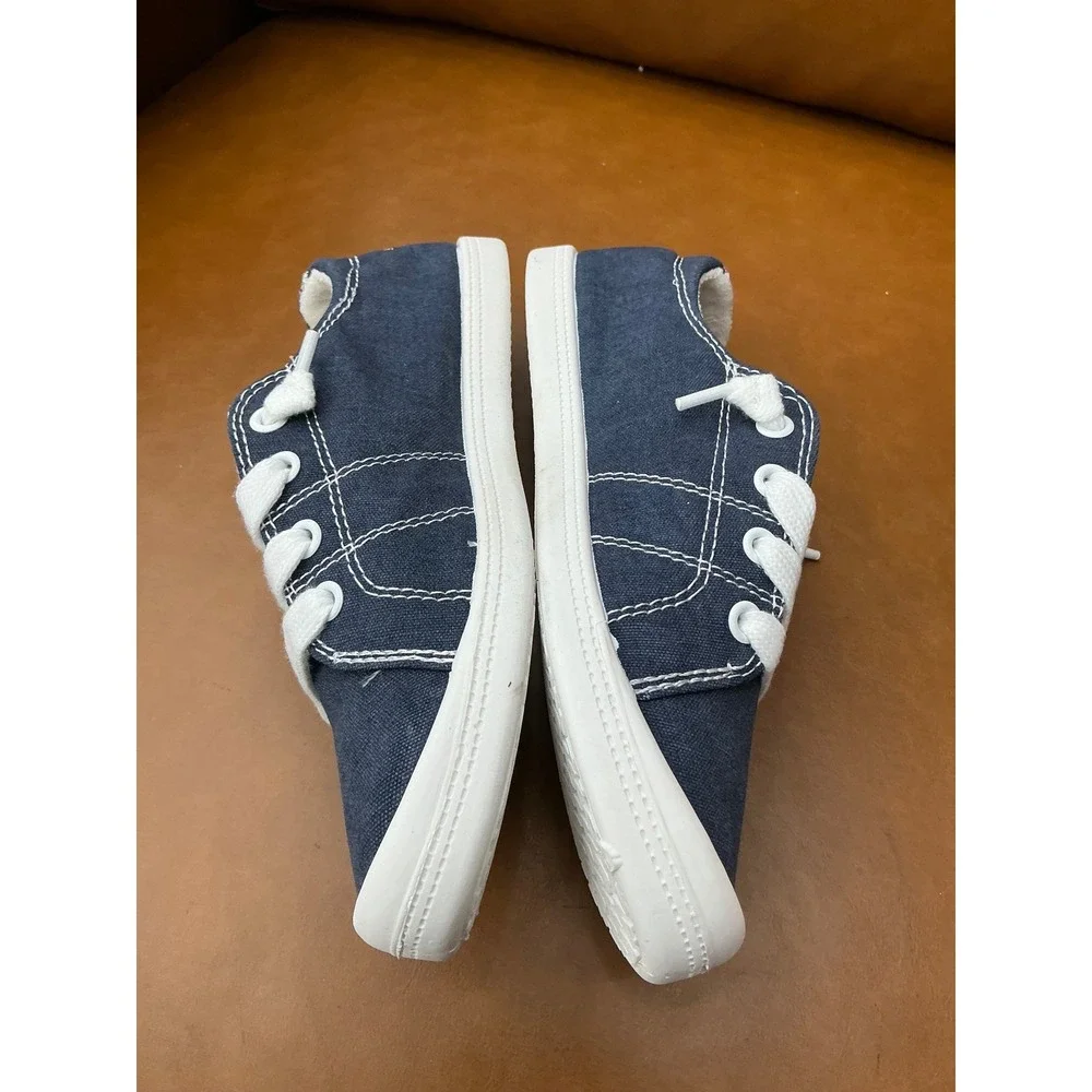 Highbar Canvas Sneakers Womens 5.5 Blue Lace Up Slip On Low Top
